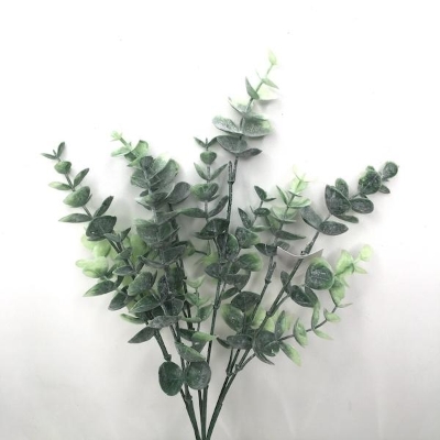 Green Flocked Eucalyptus Bush 35cm