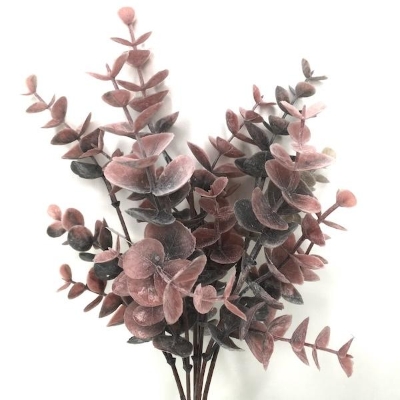 Dark Brown Flocked Eucalyptus Bush 30cm