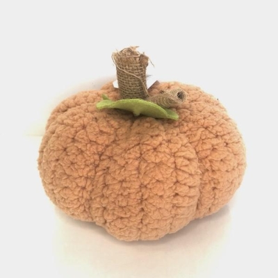 Peach Fabric Pumpkin 12cm
