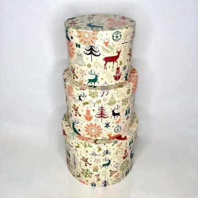 Arctic Deer Hat Box Set of 3