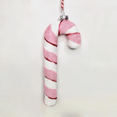Pink Hanging Candy Cane 14.5cm