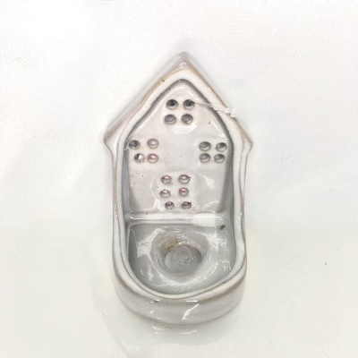 White Ceramic House Tealight Holder 8cm