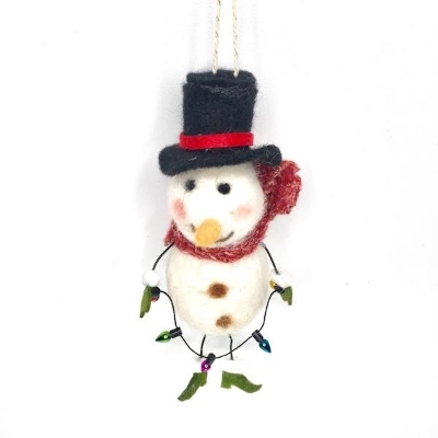 Felt Snowman Hanging Decoration 16cm