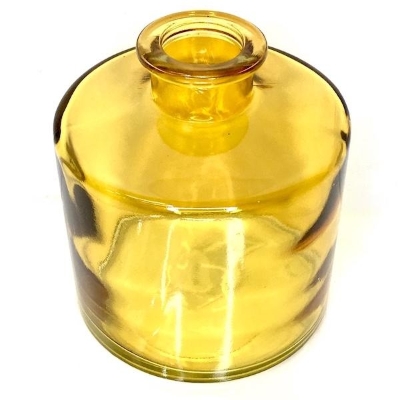 Yellow Glass Squat Vase 11cm