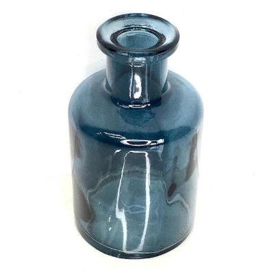 Blue Glass Bottle Vase 12.5cm