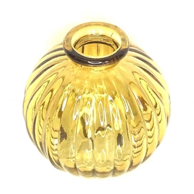 Yellow Glass Round Vase 9cm