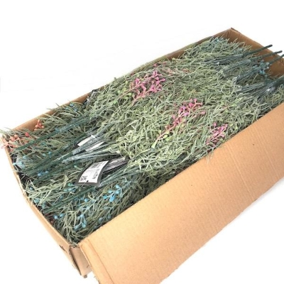 48 x Assorted Frosted Fern & Bud Bush 35cm