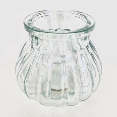 Clear Glass Bubble Vase 7.5cm