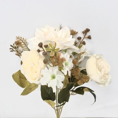 White Peony & Dahlia Bush 31cm