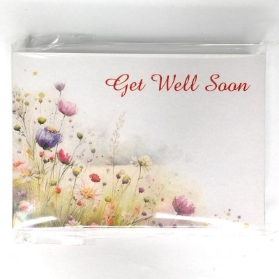 Get Well Soon Poppy Small Florist Cards