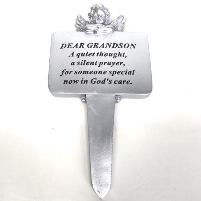 Grandson Silver Cherub Stake 22cm