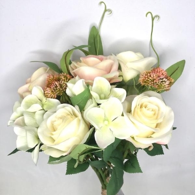Pink Rose & Foliage Bouquet 37cm