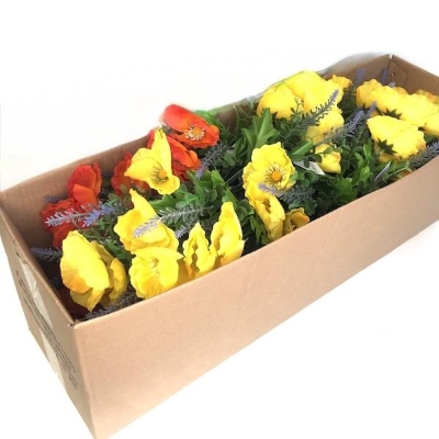 48 x Assorted Poppy & Lavender Bush 33cm