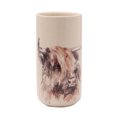 Highland Cow Ceramic Vase 20cm