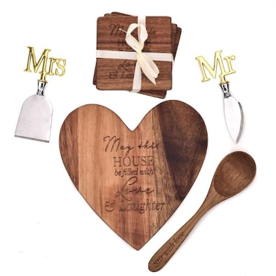 Heart Board Coaster Set 