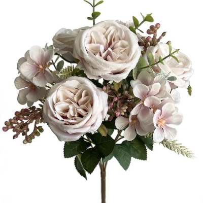 Pale Pink Garden Rose Bush 37cm