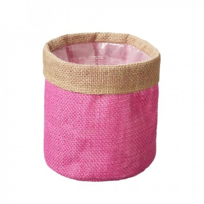 Pink Hessian Bag 13cm