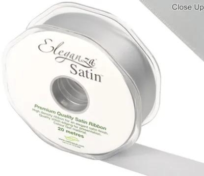 Silver Satin Ribbon 25mm 