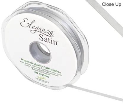 Silver Satin Ribbon 3mm 