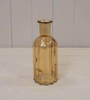 Ribbed Cognac Bottle Vase 19cm