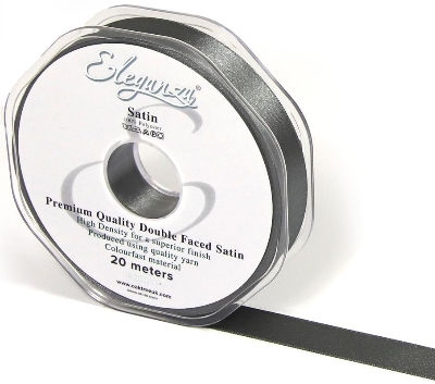 Graphite Satin Ribbon 15mm