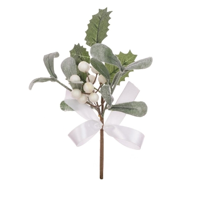 Snowberry Mistletoe Pick 22cm