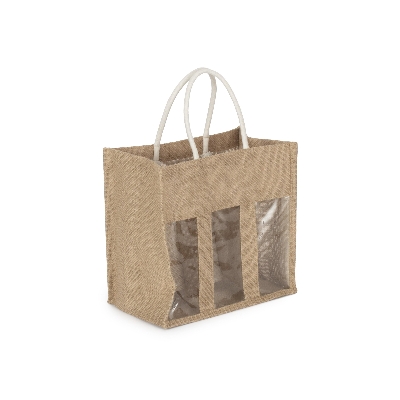 6 Beer Bottle Jute Bag 26cm