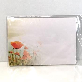 Florist Cards Plain Poppies x 6