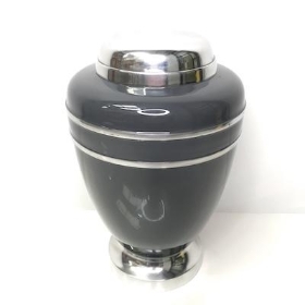 Grey Metal Ashes Urn 26cm