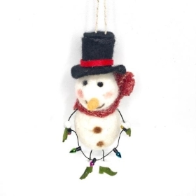 Felt Snowman Hanging Decoration 16cm