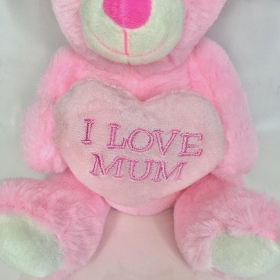 Pink I Love Mum Bear 20cm