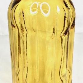 Yellow Glass Bottle Vase 20cm