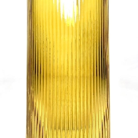 Yellow Glass Ribbed Vase 23cm