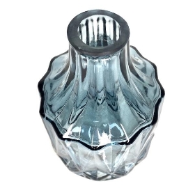 Blue Glass Bottle Vase 14cm