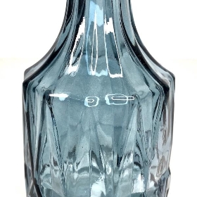 Blue Glass Bottle Vase 14cm