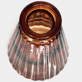 Amber Glass Ribbed Bottle 10cm