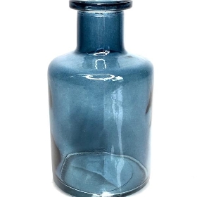 Blue Glass Bottle Vase 12.5cm