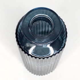 Blue Glass Bottle Vase 14cm