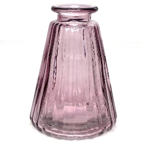 Amethyst Glass Ribbed Bottle 10cm