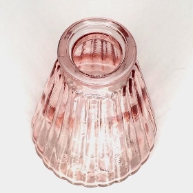 Rose Glass Ribbed Bottle 10cm