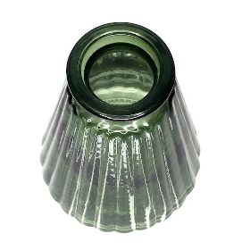 Green Glass Ribbed Bottle 10cm