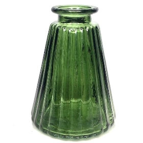 Green Glass Ribbed Bottle 10cm