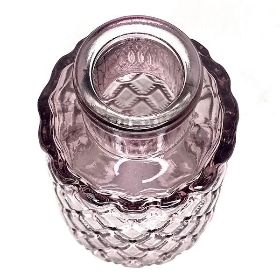 Amethyst Glass Geometric Vase 9.5cm