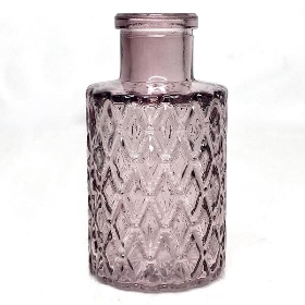 Amethyst Glass Geometric Vase 9.5cm