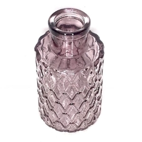 Amethyst Glass Geometric Vase 9.5cm