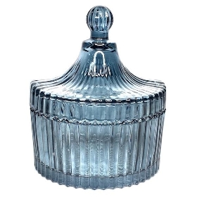 Blue Glass Decorative Jar 12cm
