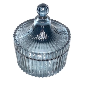 Blue Glass Decorative Jar 12cm