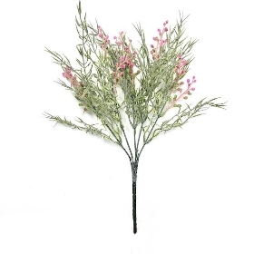 48 x Assorted Frosted Fern & Bud Bush 35cm