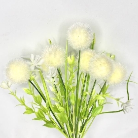 48 x Assorted Flocked Pom Pom Bush 29cm