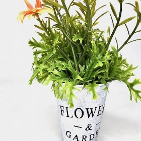 Orange Daisies in Tin Pot 27cm